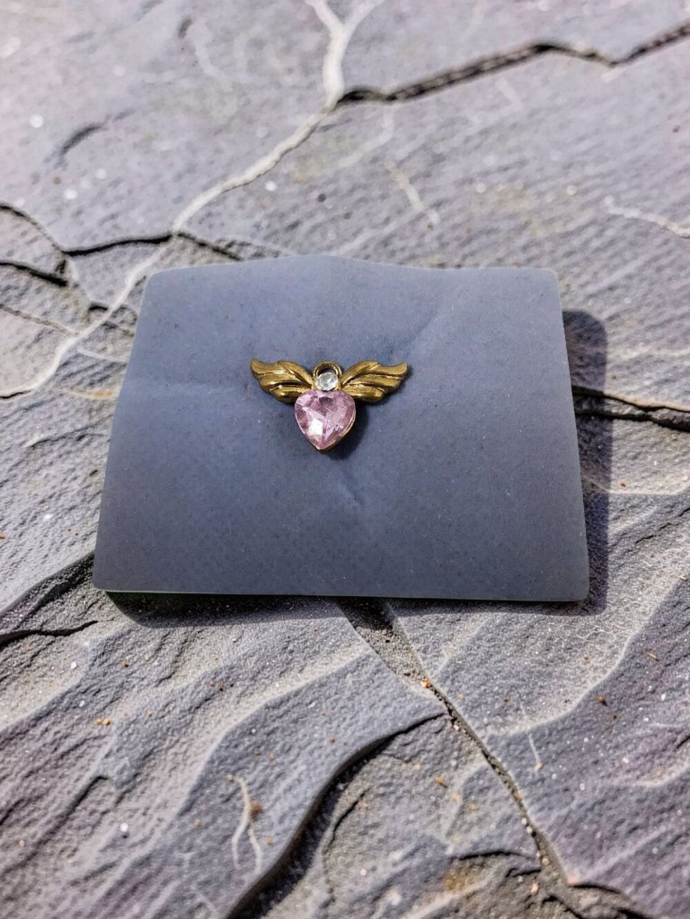 Vintage New 2002 Avon Gold Color Angel W/Simulated Tourmaline Insets Pin.